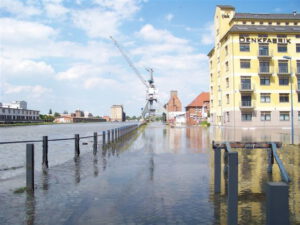 Hochwasser im Wissenschaftshafen