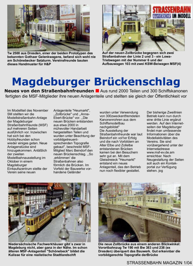 Zeitungsartikel "Magdeburger Brückenschlag"
